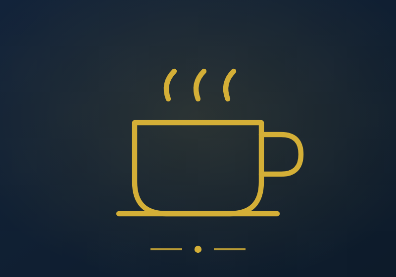 Coffee & Kitchen — gold line illustration