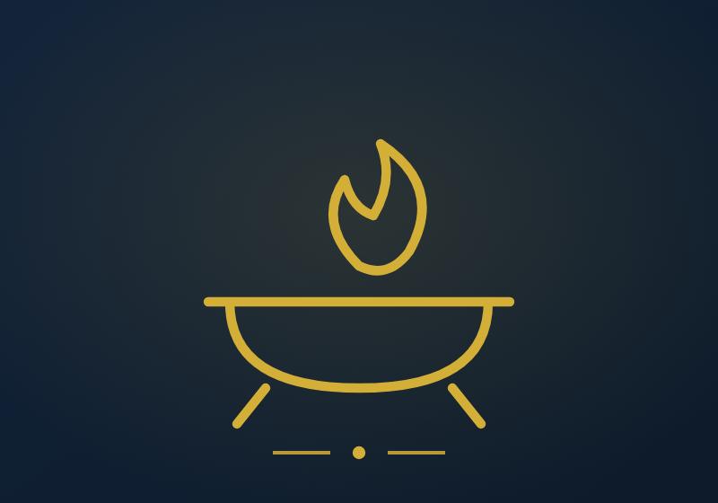 Outdoor Living — gold line illustration